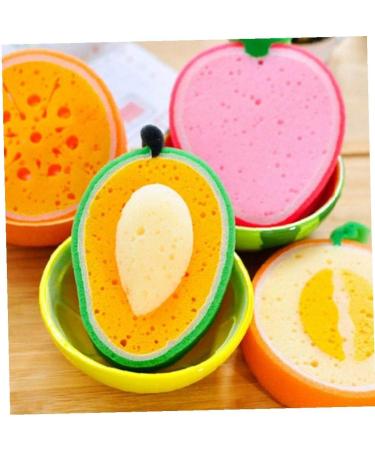 3-Piece Fruit Shaped Cartoon Bath Sponge Set | Bathroom Cleaning Supplies - Buy Online on SooperMarket.com