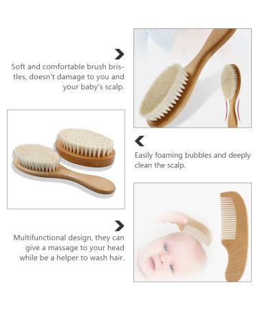 KALLORY Goat Healthcare Soft Hair Wood Bristles Comb - Children's Body Care Kit for Exfoliating and Massage - Buy Online on SooperMarket.com