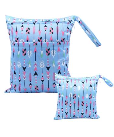 Egurs diaper bag for on the go Wetbag 1 piece large + 1 piece medium arrow-blue