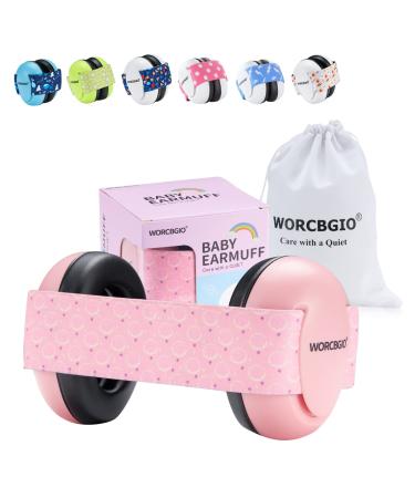 WORCBGIO Infant Ear Protection Noise Cancelling Baby Ear Muffs, Toddler Hearing Protection with Adjustable Elastic Headband Donut