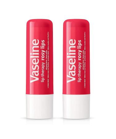 Vaseline Lip Therapy Rosy Tinted Lip Balm Lipstick with Almond and Rose Oil (4.8 g (Pack of 2)) Rosy (Pack of 2)