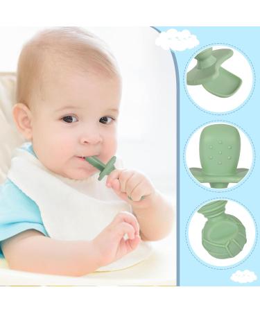 6 Pcs Silicone Baby Fork and Spoon Set for Self-Feeding | Easy Grip Toddler Utensils for Baby Led Weaning | 6 Months+ | Blue, Green, Grey - Buy Online on SooperMarket.com
