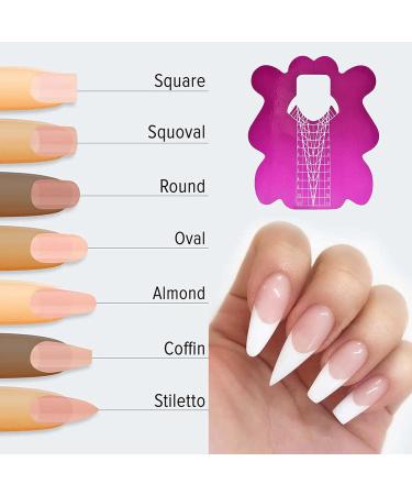 200Pcs Professional Stiletto Nail Forms - Self-Adhesive Sticker for Nail Extension - Pink and Silver - HJ-NTF051 - Buy Online on SooperMarket.com