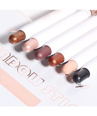 Reddhoon Eyeshadow Stick 6 Colors Matte Shimmer Cream Eyeshadow Pencil Waterproof Long Lasting High Pigmented Eye Shadow Stick Highlighter Crayon Makeup Set for Women Set A (6 Colors) - Buy Online on SooperMarket.com