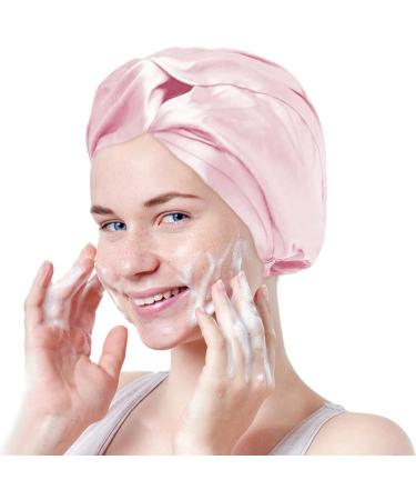 Mulberry Silk Double-Sided Hair Wrap Bonnet for Curly Hair | Pink Silk Sleep Cap - Buy Online on SooperMarket.com