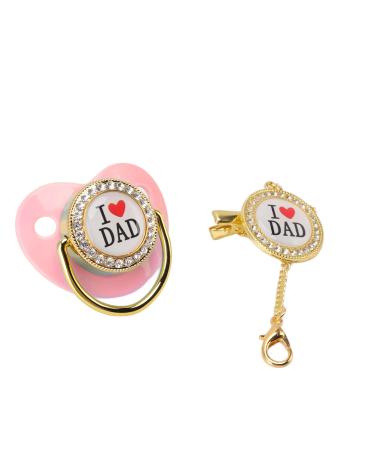 TYTOGE Baby Pacifier BPA Free Interesting Rhinestone Design Silicone Baby Pacifier M for Babies from 6 to 18 Months (Pink)