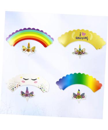 Warmhm Cake Decorations 96pcs Paper Cups Decorate Cake Unicorn Cupcake Wrappers - Buy Online on SooperMarket.com