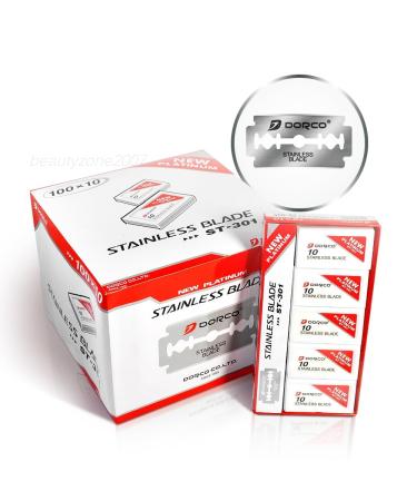 100 DORCO ST301 Platinum Extra Double Edge Razor Blades with Free 20 The Shave Factory Styptic Matches Gift - Smooth Shaves and Quick Relief Combo