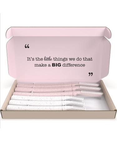 The Little Eco Company Dermaplaning Blades for Face| FREEPOST Recycling Service| 6 pack 2 sizes| Biodegradable Wheat Straw Eyebrow Razor| Face Razor for Women| Peach Fuzz Remover| Facial Hair Remover