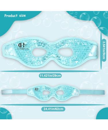 CONBELLA Gel Eye Mask with Eye Holes - Hot Cold Compress Pack for Eye Therapy | Cooling Mask for Puffy Eyes, Headaches, Migraines, Sinus, Dark Circles - Reusable Face Mask (6 Blue) - Buy Online on SooperMarket.com