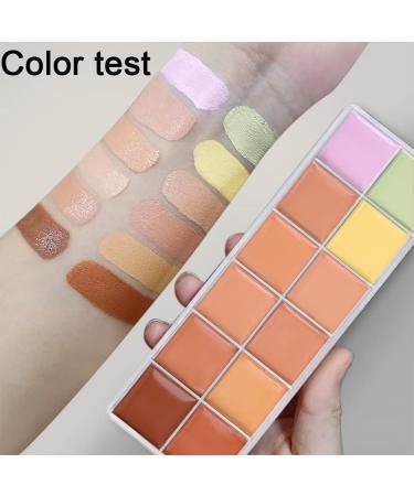 12 Color Correcting Concealer Palette with Brush - Cream Contouring Makeup Kit for Dark Circles, Red Marks, Scars - Longwear & Easy to Apply - Light Medium Shades - Buy Online on SooperMarket.com
