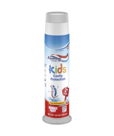 Aquafresh Kids Pump Cavity Protection Bubble Mint Fluoride Toothpaste for Cavity Protection 4.6 ounce