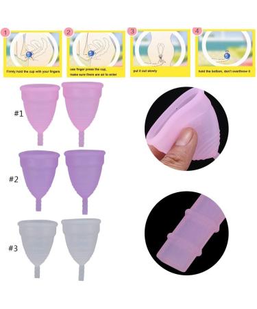 3 Colors 2PCs Reusable Menstrual Cup Set - Eco-Friendly Women's Hygiene Care (Purple) | Anti-Losing & Comfortable - Buy Online on SooperMarket.com