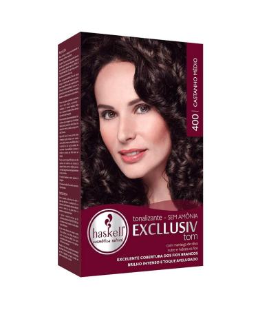 Haskell - Linha Excllusiv Tom - Castanho Medio 400 (Bisnaga 40 gr + Frasco Aplicador 60 Ml + Sache 30 Gr) - (Medium Brown 400 (Tube Net 1.4 Oz + Applicator Bottle 2 Fl Oz + Sachet Net 1 Oz))