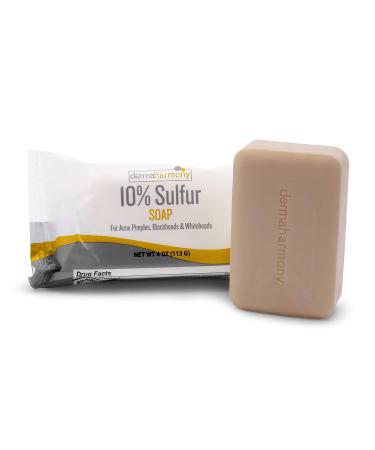 Dermaharmony 10% Sulfur Acne Bar Soap - 4 oz | 3 Bars | Effective Acne Treatment International Shipping - Buy Online on SooperMarket.com