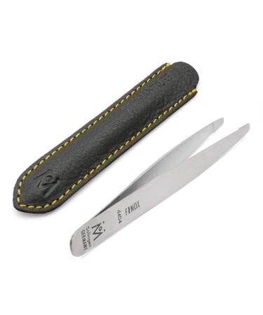 Diabetic Rounded Tweezers in Leather FINOX Surgical Stainless Steel Safety Round Tip Facial Hair Remover Eyebrow Plucking Tweezer German GERmanikure  4404