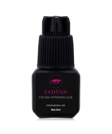 FADVAN Eyelash Glue Extra Strong Lash Glue 5ml 1S Drying Time Retention 8 Weeks Maximum Bonding Latex Free Lash Adhesive Semi-Permanent Extensions Supplies for Professional Use Only (5ml) Professional Lash Glue-5ml