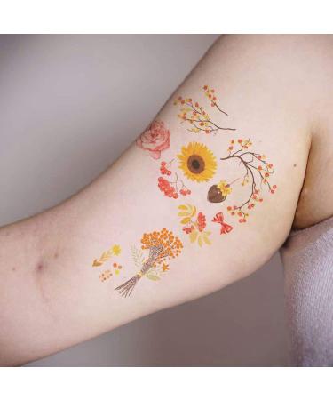 Oottati Waterproof 12 Sheets Summer Watercolor Temporary Tattoo Stickers - Animal, Flowers, Leaves Designs - Buy Online on SooperMarket.com