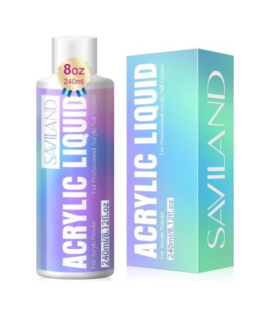 Saviland 8.12OZ Monomer Acrylic Nail Liquid Professional Acrylic Liquid Monomer for Acrylic Powder Non-Yellowing for Nail Extension & Carving Suitable for DIY French Nails Salon Use 8 Ounce