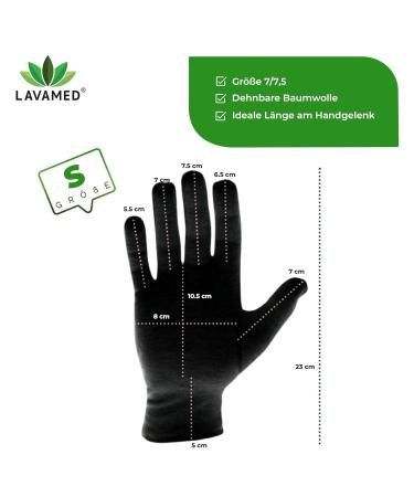 LAVAMED Dermatest Black Cotton Gloves - 100% Pure Cotton Protective Gloves (Size 6 S) for International Shipping - Buy Online on SooperMarket.com
