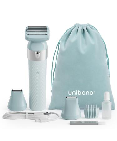 3-in-1 Electric Razor for Women Dual-Foil Electric Shaver for Women Face Legs Armpit Rechargeable Bikini Trimmer Body Hair Removal with Illumination Public Hair Trimmer for Women (Light Blue)