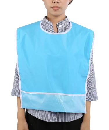 Eating Bib Waterproof Adult Elder Mealtime Eating Bib Clothes Clothing Protector Dining Aid Make Dining Easier(Light Blue) - Buy Online on SooperMarket.com