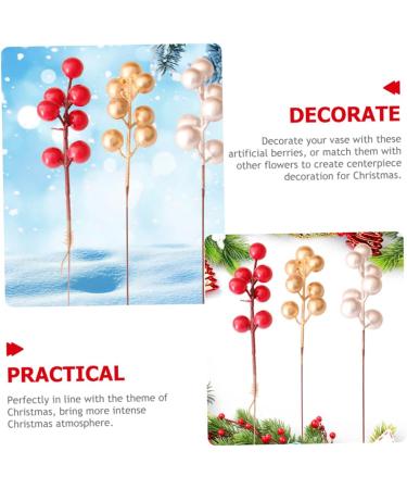 Warmhm 60 Pcs Christmas Fruit Diy Floral Art Plant Simulation Flower Branch Red Berry Stems Tree Decorations Red Berries Picks Christmas Berry Branch Winter Christmas Tree Wreath Foam Redx3pcs 17x3cmx3pcs - Buy Online on SooperMarket.com