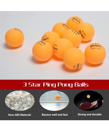 60 Pack Bidem Advanced 3-Star Orange Ping Pong Balls for Competition and Training - Buy Online on SooperMarket.com