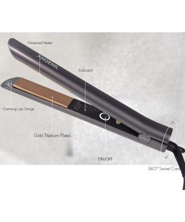 ANGENIL Ionic Hair Straightener and Curler 2 in 1 - Professional Flat Iron Ceramic Titanium, Fast Heating, Dual Voltage - Gray - Buy Online on SooperMarket.com