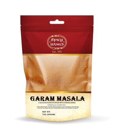 Spicy World Garam Masala Spice Powder 7-Ounce (15 Premium Spice Blend) - Salt Free, Vegan, Indian 7 Ounce (Pack of 1)