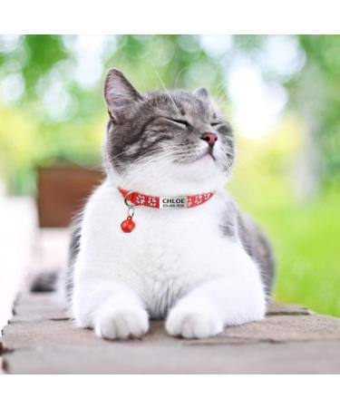Tagme Cat Collar 2 Pack - Custom Name & Phone Number Safety Clasp & Bell Standard Size 18-31cm Red - International Shipping Available - Buy Online on SooperMarket.com