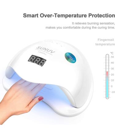 SUNUV 48W UV LED Nail Lamp for Gel Polish Manicure and Pedicure - Professional Dryer with Sensor and 4 Timers - Valentine Gift for Girls Women - Buy Online on SooperMarket.com