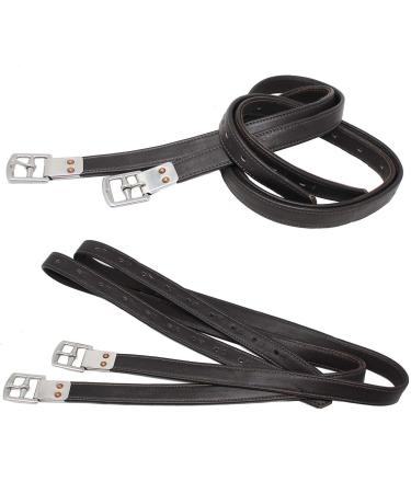 English Equestrian Tack Adult Padded Saddle Stirrup Leathers 805SL03 Dark Brown 48" L x 1" W