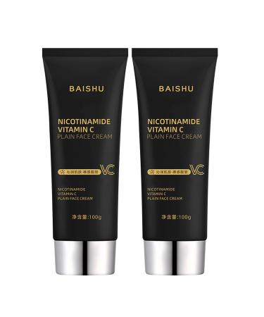 Nicotinamide Vitamin C Plain Face Cream Niacinamide Vitamin C Black Tube Skin Cream Vitamin C Cream Vitamin C Moisturizer for Face Multifunctional Smooth Hydrating Niacinamide Makeup Cream (2Pcs)