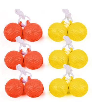 Keehoo Ladder Ball Replacement Balls Ladder Toss Balls Soft Golf Balls Safe for Kids(6 Pack) Orange,Yellow