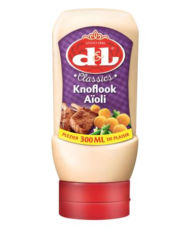 D & L Aioli sauce sauce- 8x 300ml- French for garlic mayonnaise allioli garlic cream from devos & lemens to burger & fries as dip for fish and meat dishes