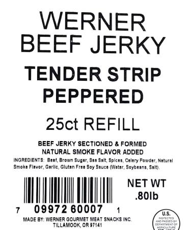 Werner Peppered Beef Jerky - Pack of 25 Made in the USA - Buy Online on SooperMarket.com