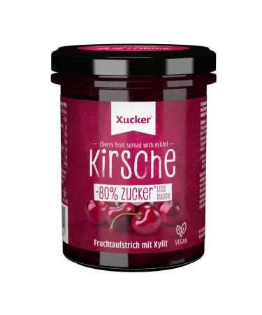 Xucker Fruit Spread Cherry with Xylitol - Fruity spread with xylitol I 74% fruit content I vegan & reduced sugar 220g