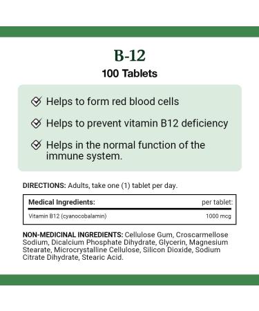 Nature's Bounty Vitamin B12 1000mcg 100 Tablets Helps the Body Metabolize Carbohydrates Fats and Proteins Helps in Normal Immune System Function and to Metabolize Energy Multi-colored (Packaging May Vary) - Buy Online on SooperMarket.com