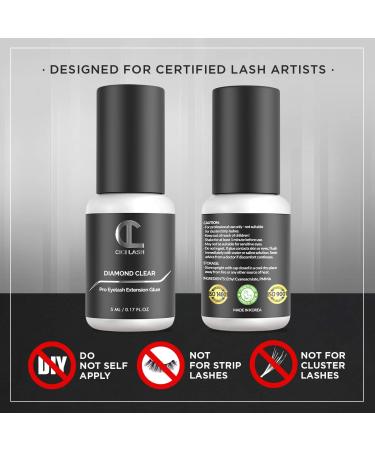 Diamond Clear Eyelash Extension Glue for Professionals | 7-Week Retention, 1-2 Sec Drying Time | Semi-Permanent Individual/Volume Lash Adhesive | Latex-Free | Transparent Color | 5ML - Buy Online on SooperMarket.com