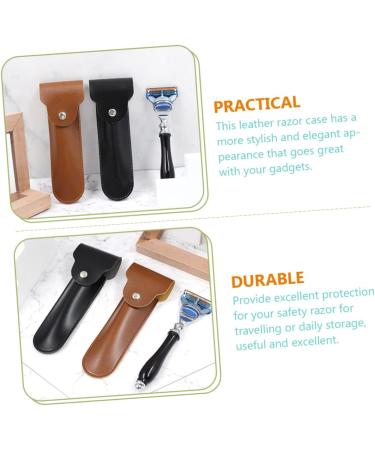 Beavorty 5-St Razor Storage Case | Leather Travel Bag for Shaving - Perfect Razor Cover & Container - Buy Online on SooperMarket.com