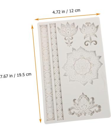 IMIKEYA Baroque Fondant Mold 3pcs Embossed Lace Mold 3D Non Stick Flower Candy Silica Gel Scroll Border Lace Molds 19.5X12X1CMx3pcs - Buy Online on SooperMarket.com