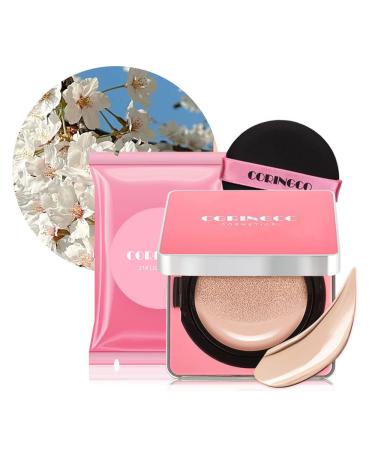 CORINGCO K beauty Makeup Air BB Cushion SPF50+ PA+++ Moisture Cherry Blossom Water Cushion + Refill 0.5floz (23)