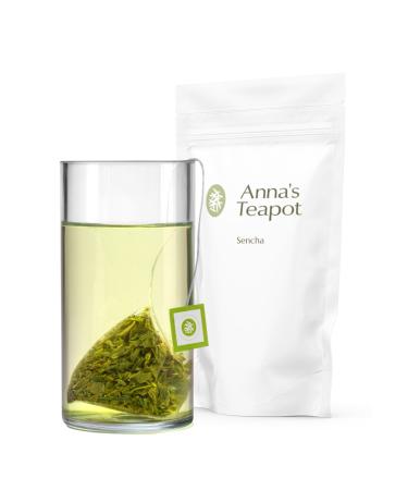 Anna's Teapot Organic Sencha - Organic Japanese Green Tea - 20 Pyramid Teabags in a Resealable Pouch