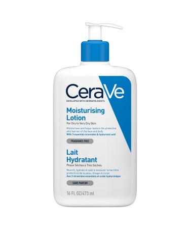 CeraVe Moisturising Lotion for Dry to Very Dry Skin 473 ml with Hyaluronic Acid and 3 Essential Ceramides
