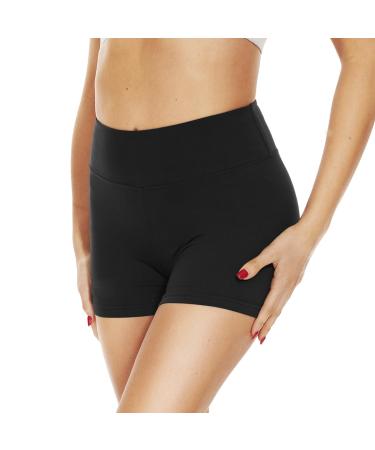 Gayhay Cycling Shorts Women's Short Leggings for Dress Yoga Biker Sport Shorts Hotpants High Waist Summer Elastic 1 Pack SM A-black