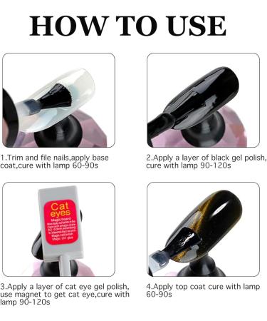 HERBENJOY Cat Eye Gel Nail Polish Set 6 Colors Galaxy Magnetic UV Nail Polish with Magent Stick Base Black Gel Nail Varnish and Universal Rainbow Nail Gel Nail Polish DIY Manicure Nail Salon - Buy Online on SooperMarket.com