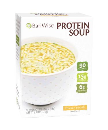 BariWise Protein Soup Mix, Chicken with Pasta - 90 Calories, 15g Protein, 6g Net Carbs (7ct)