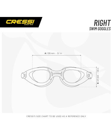 Cressi Adult Premium Swimming Goggles - Right Black | International Shipping Available - Buy Online on SooperMarket.com