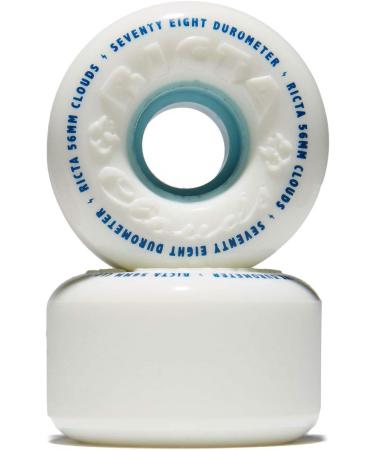 RICTA 56mm Clouds White 78a Skateboard Wheels - White/Blue 56mm - Buy Online on SooperMarket.com